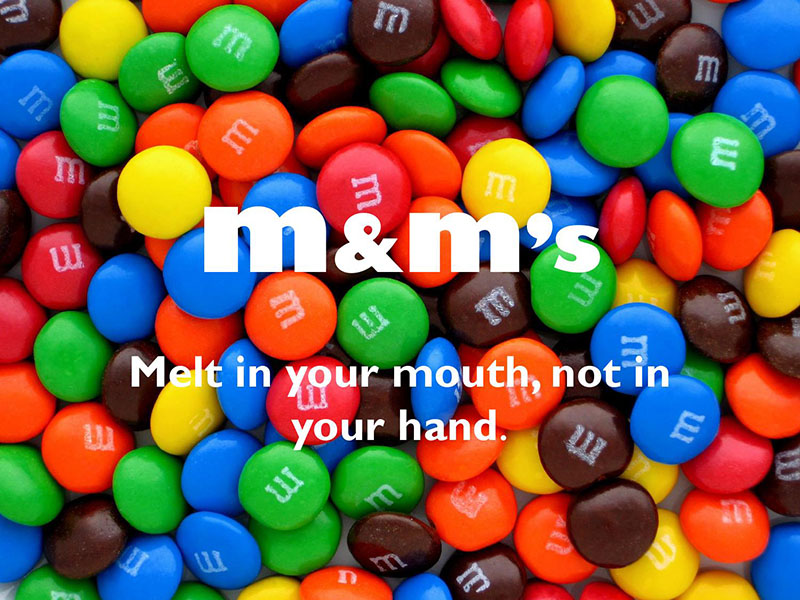 تگ لاین برند m&m